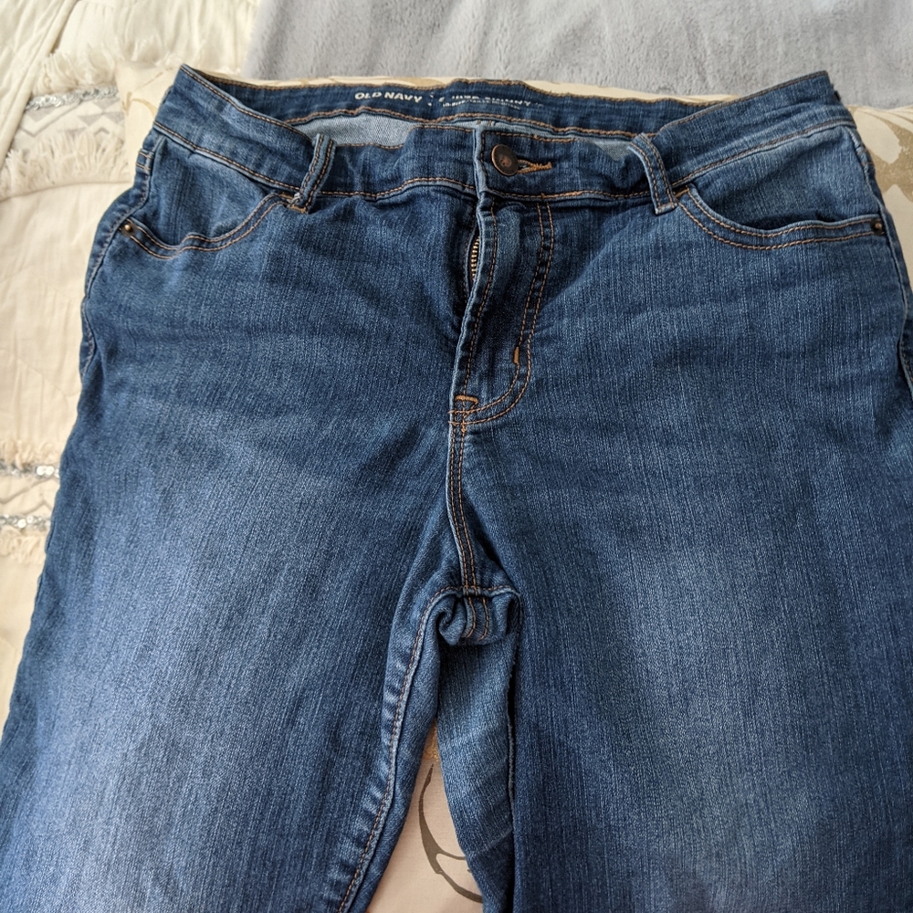 Old Navy Super Skinny Mid Rise Blue Jeans - Picture 3 of 3
